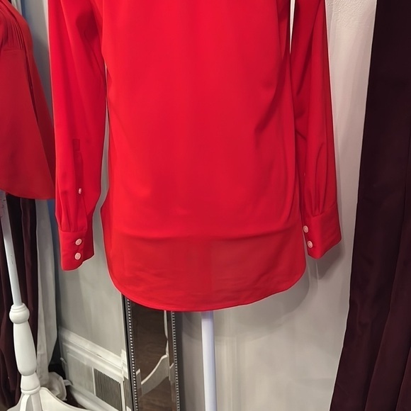 J. Crew Factory Red Tuxedo Shirt Size Extra Small - Picture 6 of 10